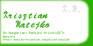 krisztian matejko business card